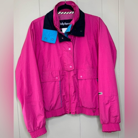 Helly Hansen VTG Late 80’s Neon Pink Ski Shell Jacket Womens Size Medium - Picture 11 of 11